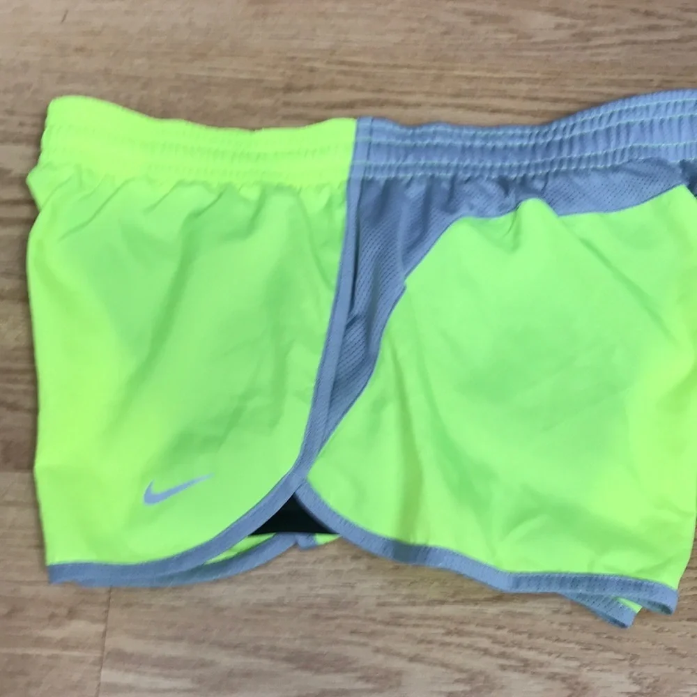 Nike neon yellow running shorts size medium NEW